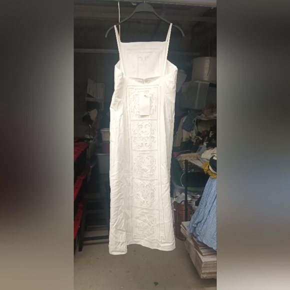 Zara ZW Collection Embroidered Linen Dress - Picture 4 of 10